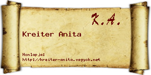 Kreiter Anita névjegykártya