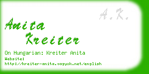 anita kreiter business card